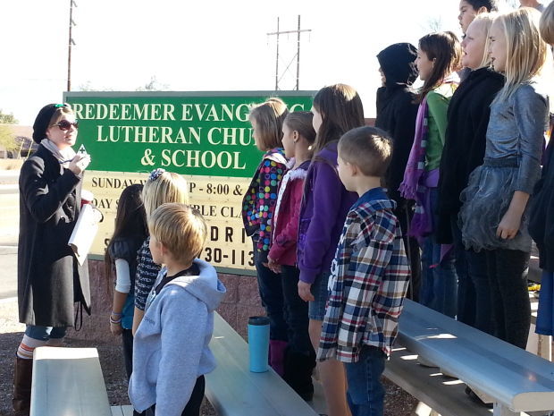 Children's choir practices